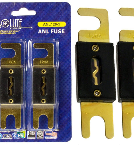 Absolute USA ANL120-2 2 Pack ANL 120 Amp Gold Plated Fuse