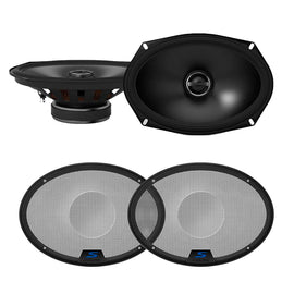 Alpine S-S69 6x9" Car Speaker 520W Coaxial Car Speakers with KTE-S69G 6x9" Speaker Grills