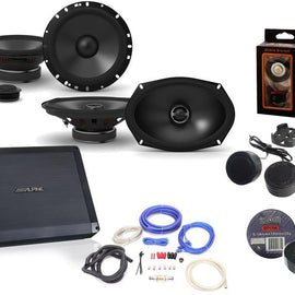 Alpine BBX-F1200 Amplifier S2-S65C Component S2-S69 6X9" Speakers, Wiring Kit Bundle