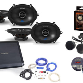 Alpine BBX-F1200 Amplifier & 2 Pair S2-S68 5X7/6X8" Speakers & KIT4 Wiring Kit