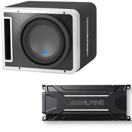 Alpine S-SB10V 10" Vented Loaded Halo Enclosure with Alpine KTA-30MW Weather resistant Amplifier