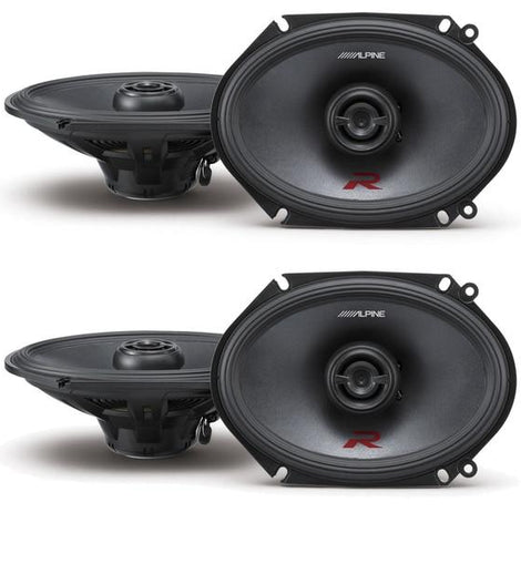 2 Pair Alpine R-S68 R-Series 6 x 8 Inch 300 Watt 2-Way Car Speakers