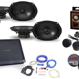 Alpine BBX-F1200 Amp & S2-S69C 6X9 Component & S2-S69 6X9" Speakers & Wiring Kit