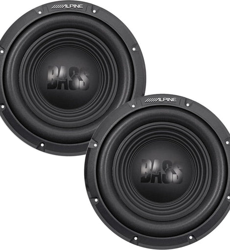 2 Alpine W10S4 10-inch Single 4 Ohm Subwoofer Bundle