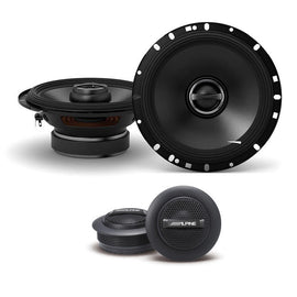 Alpine S-S65 6.5" 480W 2 Way Coaxial & S-S10TW 240W 1" Silk Dome Tweeter