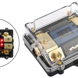 American Terminal AT-ANLD2 Car 2-Way ANL Digital Voltage Display Distribution Block Fuse holder 1/0 GA in - 4 GA Out