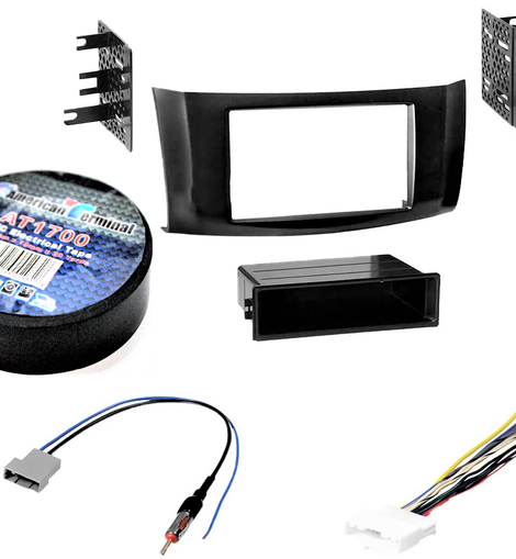 AT Bundle113  Car Stereo Installation Kit Compatible with Nissan Sentra 2013 – 2016 In-Dash Mounting Kit, Antenna, and Harness for Single or Double Din Radio Receivers