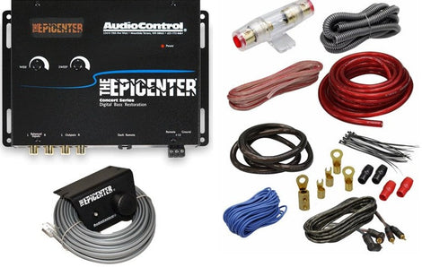 Audio Control The Epicenter & Absolute KIT4<br/> Digital Bass Restoration Processor Bass Booster Expander with Remote & Absolute 4 Gauge Amp Kit