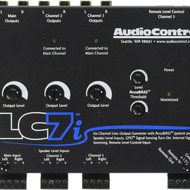 AudioControl LC7i<br/> 6 Channel Line Out Converter with bass restoration adds aftermarket subs and amps to a factory system