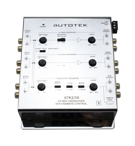 AUTOTEK ATK2/3X 3-Way Active Crossover Bass Remote and 4-Band EQ