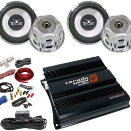 2 Absolute Axis AX1000 10" 1000W & Cerwin Vega CVP1600.1D 1600W & 4 Gauge Amp Kit