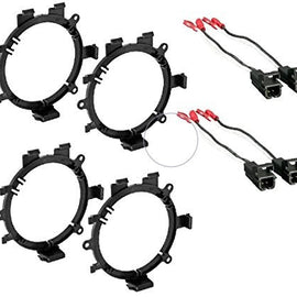 2 Pairs GMSB345 5-1/4" to 6-1/2" GM Speaker Bracket & 72-4568 Wiring Harness