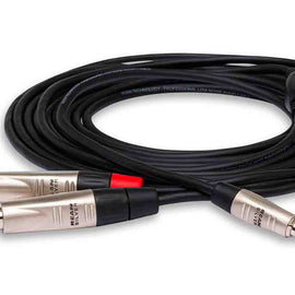 Hosa HMP-003Y, REAN 3.5mm TRS to Dual 1/4" TS Pro Stereo Breakout Cable - 3 Feet