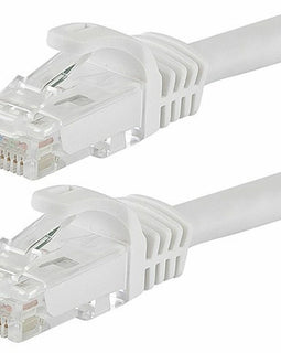 2 Cat6a Ethernet Network Patch Cable RJ45 23AWG 600Mh Solid Copper Wire 3' White