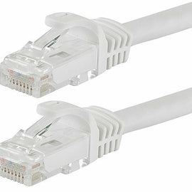 2 Cat6a Ethernet Network Patch Cable RJ45 23AWG 600Mh Solid Copper Wire 3' White