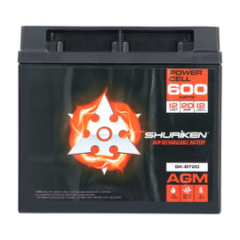 Shuriken SK-BT20 12V High Performance AGM Power Cell Battery for Systems Up To 600 Watts