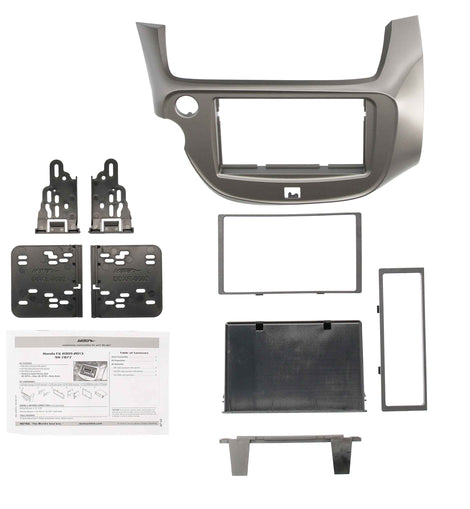 Metra 99-7877S Single-DIN Car Stereo Silver Dash Kit - Compatible Fits for Honda Fit 2009-2013