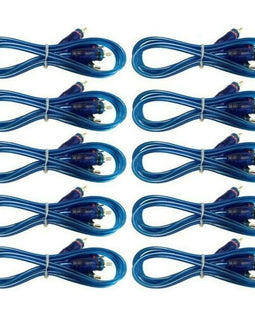 Absolute 10-Pack 3 Feet 2 CH RCA Interconnect Cable Wire for Marine, Car Amplifier Stereo or Home Audio