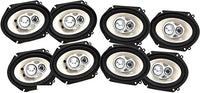 4 Pair Absolute BLS-6803 Blast Series 640W 6x8" 5x7" 3 Way Car/Marine/ATV/UTV Speakers