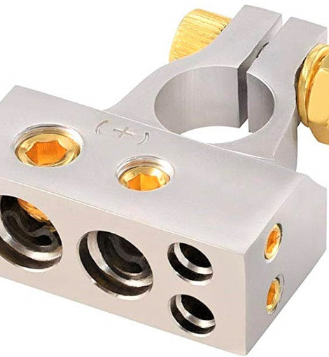 American Terminal ABTC300P 0/2/4/6/8 AWG Single Positive Power Battery Terminal Connectors Chrome