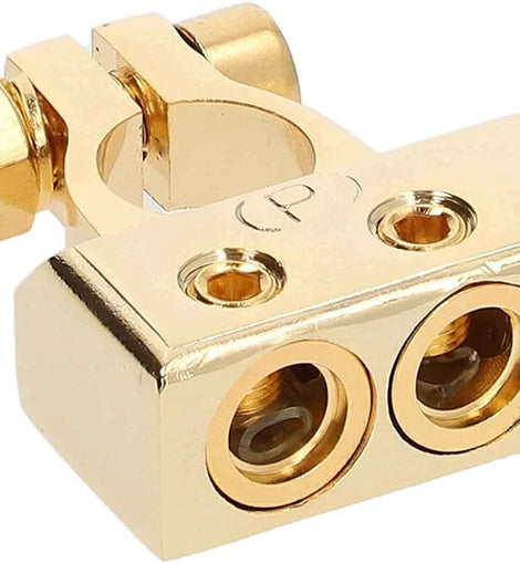 MK Audio MBTG300P 0/2/4/6/8 AWG Gold Single Positive Power Battery Terminal Connectors