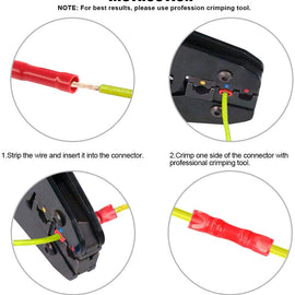 Absolute BC2218R 100 pcs 22 - 18 Gauge AWG Scosche Red Nylon Butt Connectors Crimping Terminals