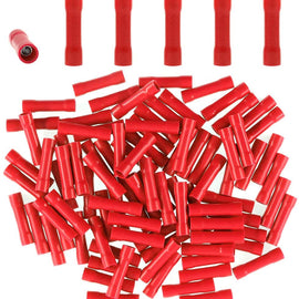 100pcs 22-16 Gauge Butt Insulated Splice Terminals Electrical Crimp Connectors