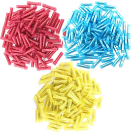 300Pcs American Terminal Butt Connectors Yellow Blue Red 12-10 16-14 22-18 Gauge Crimp Type (100 of each)