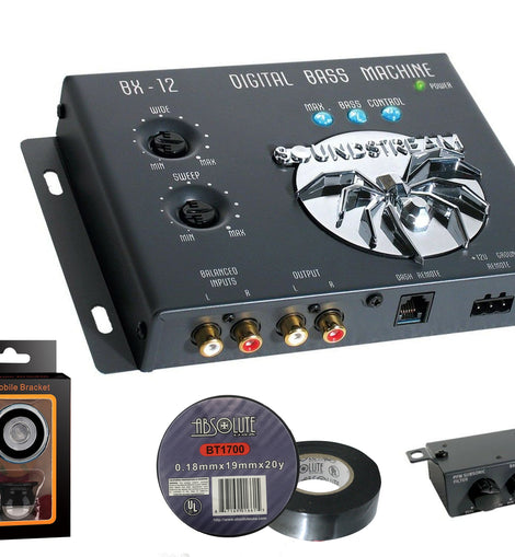 Soundstream BX-12 Digital Bass Reconstruction Processor with Remote + Free Absolute Electrical Tape+ Phone Holder