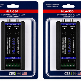 2 Absolute HLA550 2-Ch High-to-Low Line Output Converter Adjustable Speaker Level to RCA Converter