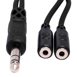 Hosa YMP-234 Y Cable, 1/4 in TRS to Dual 3.5 mm TRSF