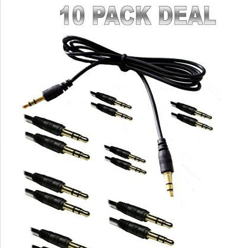 Nippon America 10 Pack 6' 3.5Mm Auxilary Cord Male Gold Car Aux Stereo Audio Cable Pc Ipod Mp3 Electronic_Cable