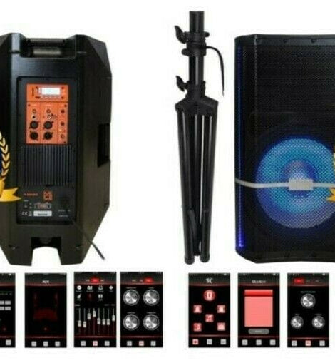 2 Mr. Dj PLED5000 + 2 Speaker Stand 2-Way 15