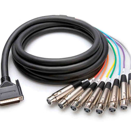 Hosa DTF-803, XLR3F to DB25 Balanced Snake Cable - 3 Meter