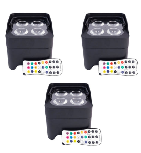 ColorKey CKW-6020B, DJ Package Battery Powered MobilePar Uplight Mini Hex 4 (3 Pack)