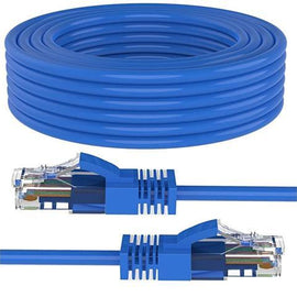 American Terminal EPC100BL 100' Cat6a Ethernet network patch cable RJ45 23AWG 600M solid copper wire 100' blue