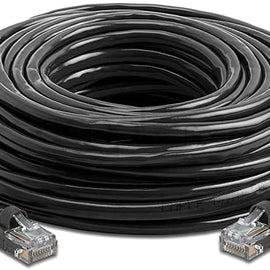 American Terminal EPC100BK 100' Cat6 patch cable<br/>Cat6a Ethernet network patch cable RJ45 23AWG 600M solid copper wire 100' Black