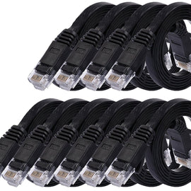 10 American Terminal EPC3BL 3' Cat6 patch cable<br/>Cat6a Ethernet network patch cable RJ45 23AWG 600M solid copper wire 3' black