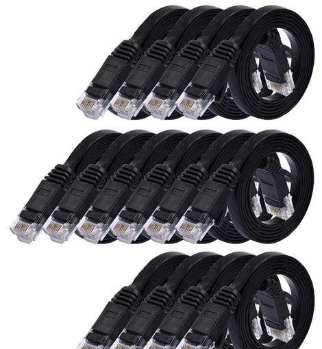 20 American Terminal EPC3BK 3' Cat6a Ethernet network patch cable RJ45 23AWG 600M solid copper wire 3' black