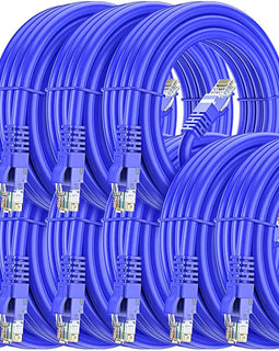 10 Cat6a Ethernet Network Patch Cable RJ45 23AWG 600Mh Solid Copper Wire 3' Blue