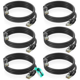 6 A-T 3' Cat6a Ethernet network patch cable RJ45 23AWG 600M solid copper wire 3' black