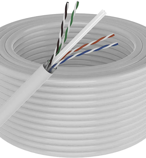 Patron Cat6 Ethernet Cable 23AWG 600Mhz UL Bare Solid Copper Wire UTP 250' White