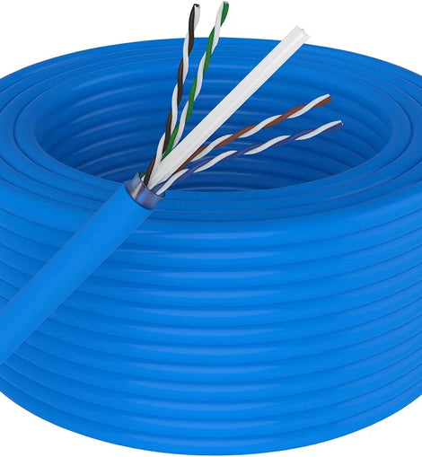 1000' Cat6 Ethernet Blue Bulk Network Cable 23AWG 600Mhz UL Bare Solid Copper Wire UTP 1000' Blue