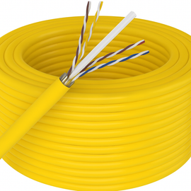 Patron 250' Cat6 Ethernet Yellow Bulk Network Cable 23AWG 600Mhz UL Bare Solid Copper Wire UTP 250' Yellow