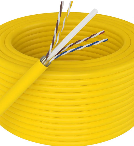 500' Cat6 Ethernet Yellow Bulk Network Cable 23AWG 600Mhz UL Bare Solid Copper Wire UTP 500' Yellow