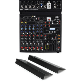 Peavey PV 10 BT 10 Channel Compact Mixing Mixer Console with Bluetooth + Rackmount Kit