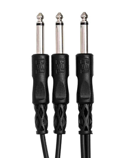 Hosa CYP-105, 1/4" TS Male to Dual 1/4" TS Male Y Cable - 5 Feet