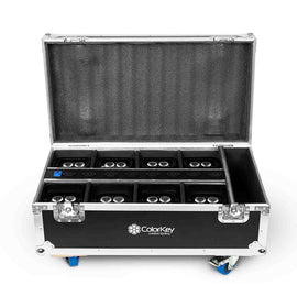 Colorkey CKU-7078-KIT AirPar HEX 4, 8-Pack Uplight Bundle with Charging Road Case