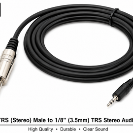 MR DJ CEQS3 3 ft 1/4" TRS (Stereo) Male to 1/8" (3.5mm) TRS Stereo Audio Cable