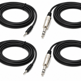 4 MR DJ CEQS12 12 ft 1/4" TRS (Stereo) Male to 1/8" (3.5mm) TRS Stereo Audio Cable